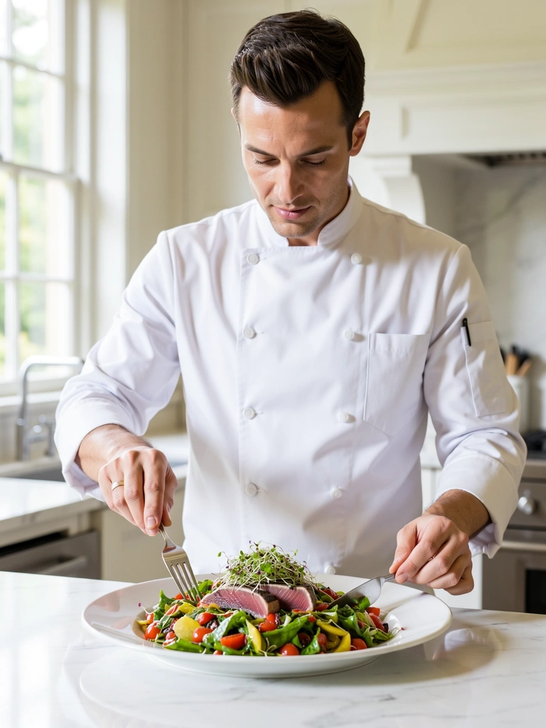 Professional culinary preparation at Balance Food